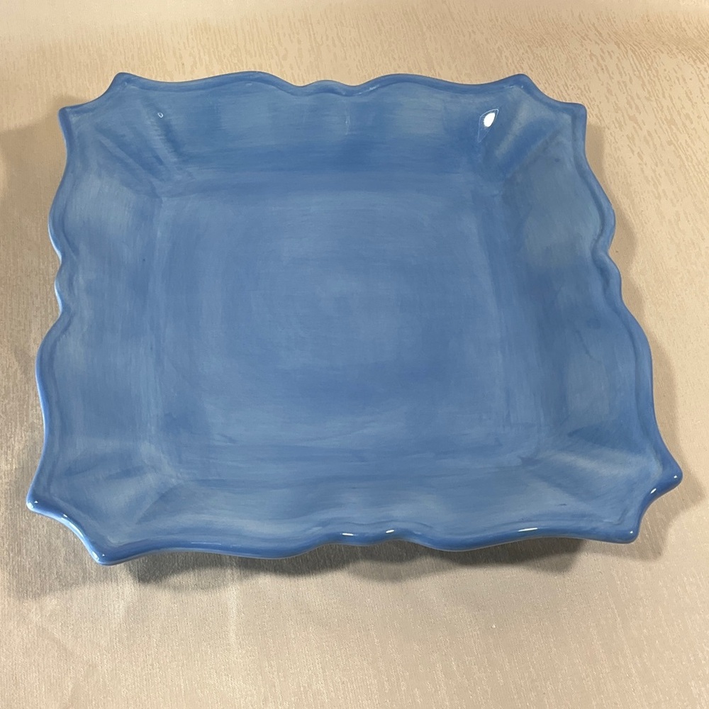 Tabletops Unlimited Rue de Paris Blue Square 11” Dinner Plate